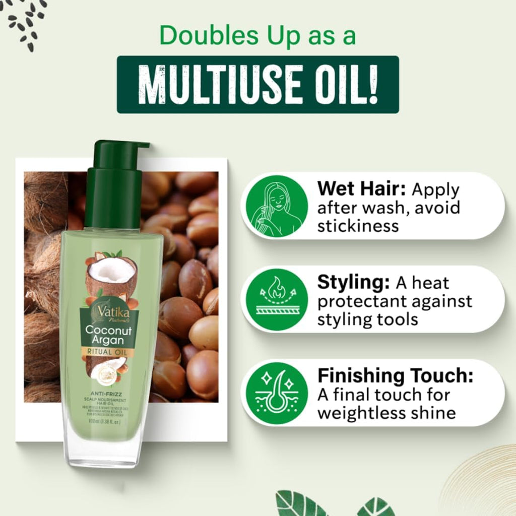 Dabur Vatika Naturals Coconut Argan Ritual Oil 100ml