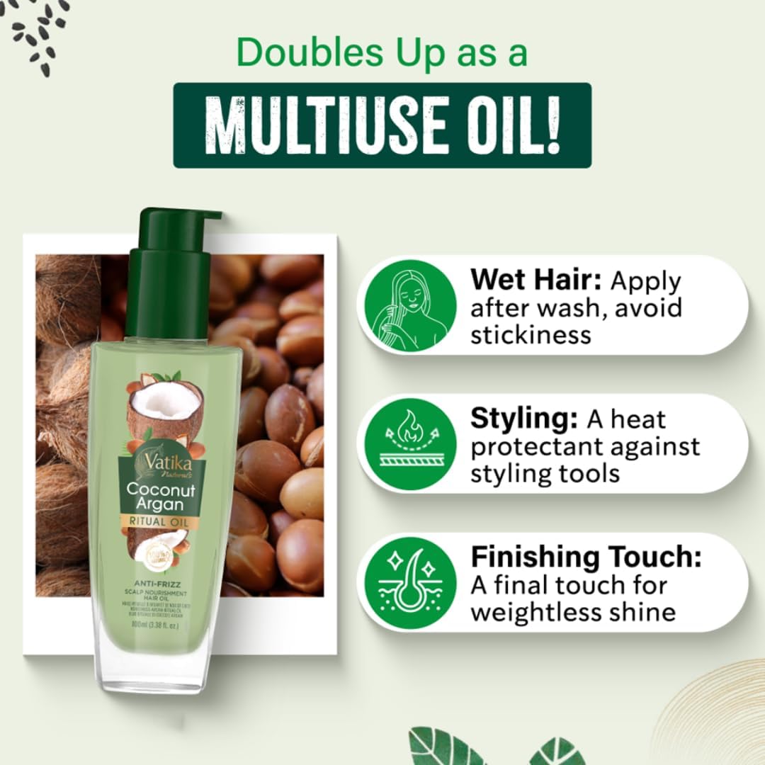 Dabur Vatika Naturals Coconut Argan Ritual Oil 100ml