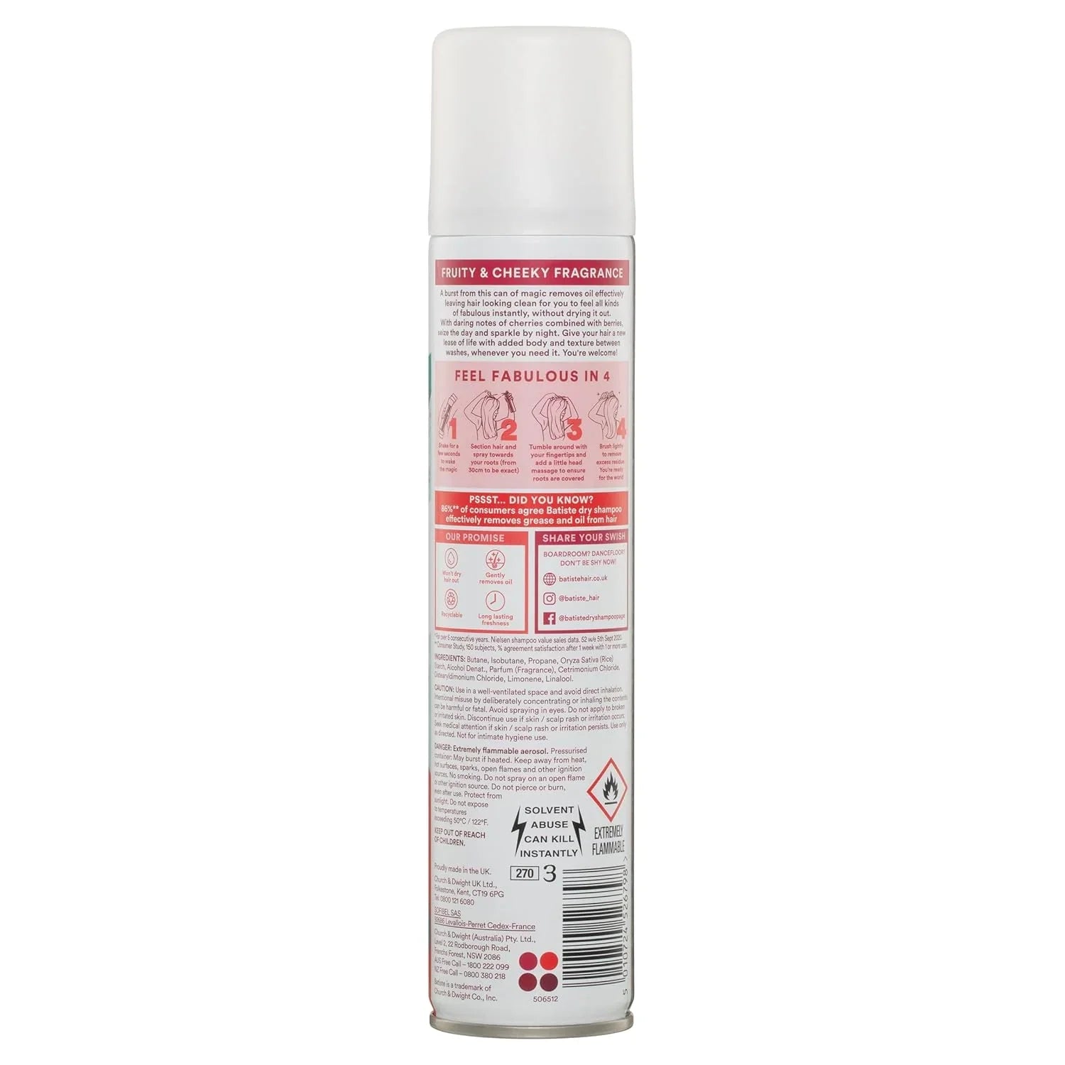 Batiste Dry Shampoo Spray Cherry 200ml